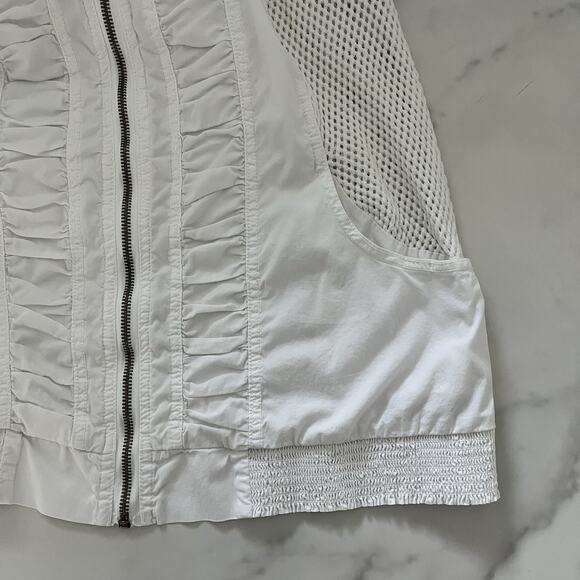XCVI Wearables Orrick bomber jacket Cotton mesh white sz Large Summer Bohemian - Picture 10 of 10
